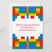 Colorful Building Blocks Boy Birthday Party Invite (Achterkant)