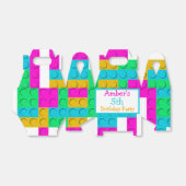 Colorful Building Blocks Girl Birthday Party Bedankdoosjes (Uitgevouwen)