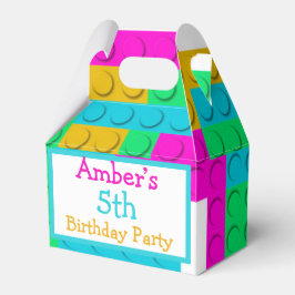 Colorful Building Blocks Girl Birthday Party Bedankdoosjes