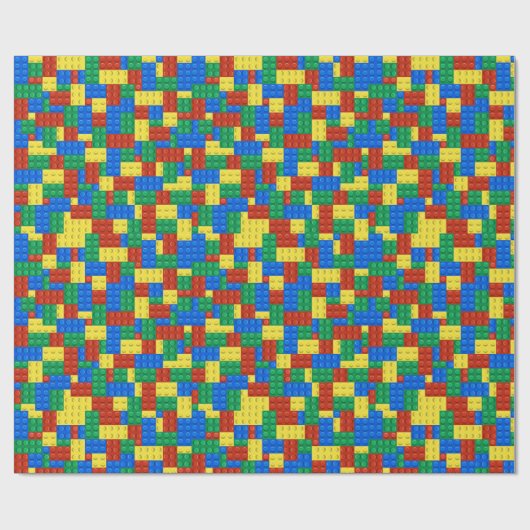 Colorful Building Brick Toy Block Pattern Cadeaupapier (Vlak)