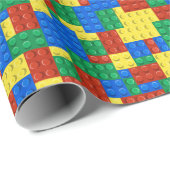 Colorful Building Brick Toy Block Pattern Cadeaupapier (Rol Hoek)