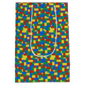Colorful Building Brick Toy Block Pattern Medium Cadeauzakje (Achterkant)