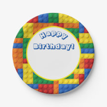 Colorful Building Bricks Blokken Birthday Party