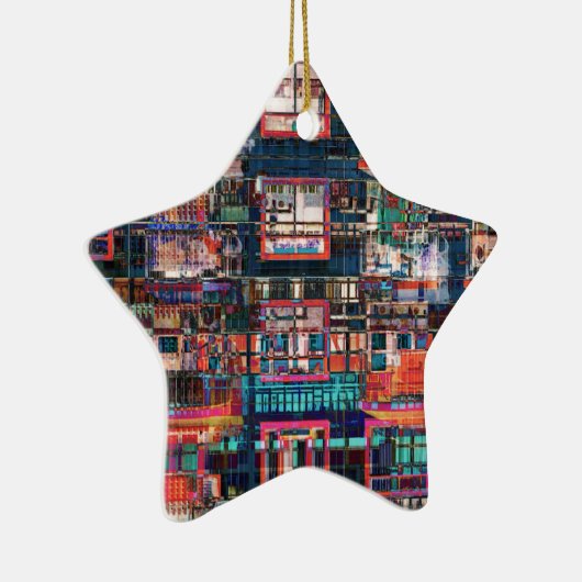 Colorful Buildings Collage Keramisch Ornament (Rechts)