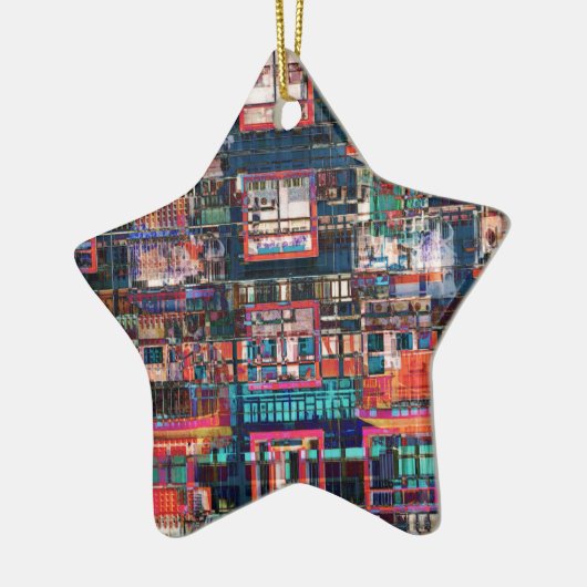 Colorful Buildings Collage Keramisch Ornament (Links)