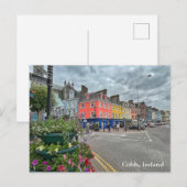 Colorful Buildings langs Main Street Cobh, Ierland Briefkaart (Voorkant / Achterkant)