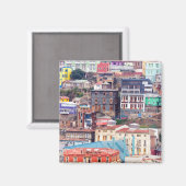 Colorful Buildings on a Hill Magneet (Voorkant / Achterkant)