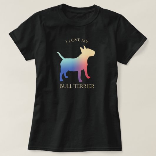 Colorful Bull Terrier Silhouette T-shirt (Design voorkant)
