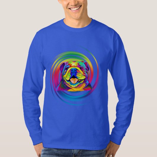 Colorful Bulldog in Design T-shirt (Voorkant)