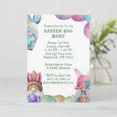 Colorful Bunny Gnomes Easter Egg Hunt Kaart (Staand voorkant)