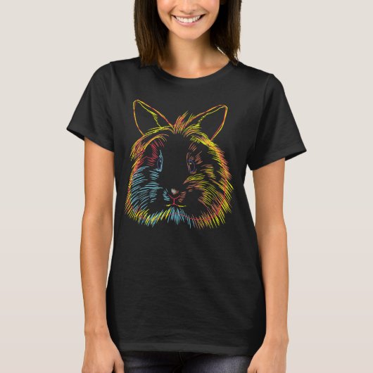Colorful Bunny Lionhead Rabbit T-shirt (Voorkant)
