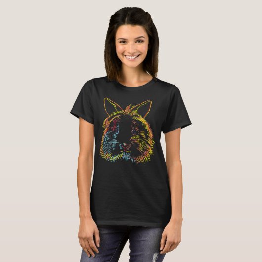 Colorful Bunny Lionhead Rabbit T-shirt (Voorkant volledig)