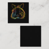 Colorful Bunny Lionhead Rabbit Vierkante Visitekaartje (Voorkant / Achterkant)