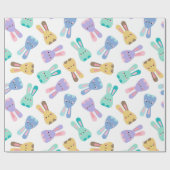 Colorful Bunny Pattern Cadeaupapier (Vlak)
