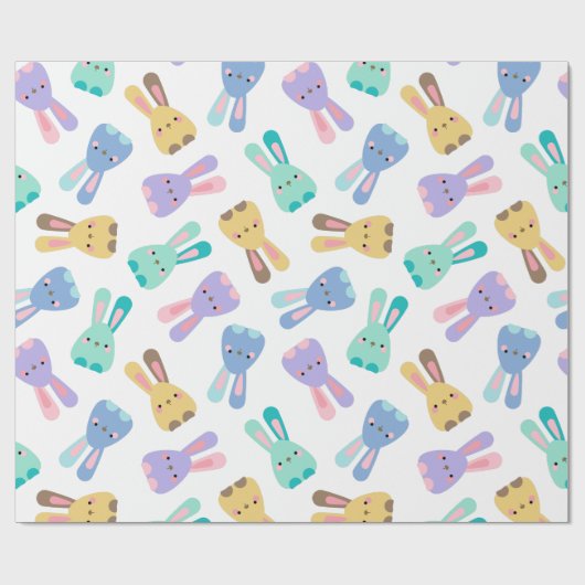 Colorful Bunny Pattern Cadeaupapier (Vlak)