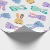 Colorful Bunny Pattern Cadeaupapier (Hoek)