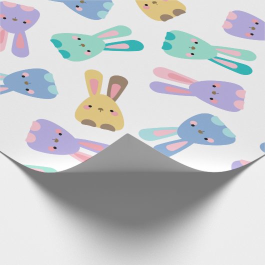 Colorful Bunny Pattern Cadeaupapier (Hoek)