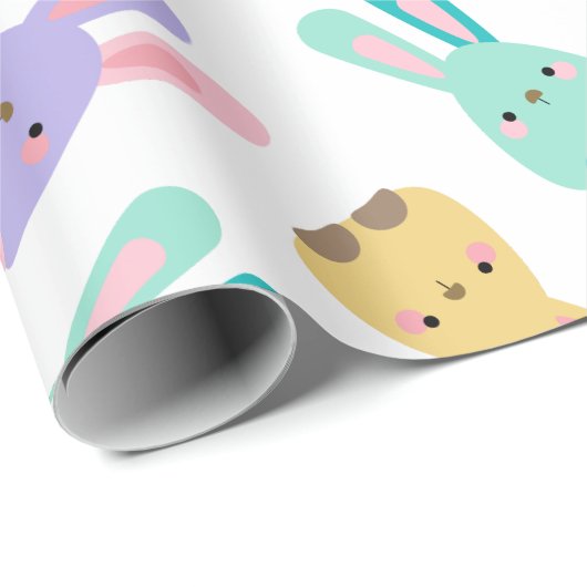 Colorful Bunny Pattern Cadeaupapier (Rol Hoek)