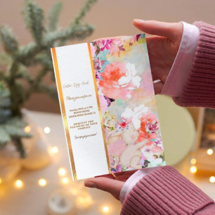 Colorful Bunny Rabbit Easter Hunt Brunch Invi Kaart