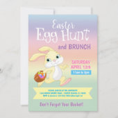 Colorful Bunny Rabbit Easter Hunt Brunch Kaart (Voorkant)