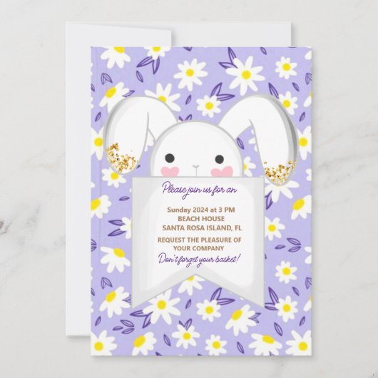 Colorful Bunny Rabbit Easter Hunt Brunch Kaart (Voorkant)