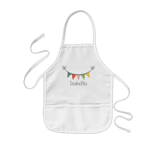 Colorful Bunting Banner Gepersonaliseerd prons Kinder Schort (Voorkant)