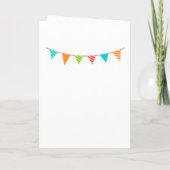 Colorful Bunting Flags Chalkboard Kids Birthday Kaart (Achterkant)