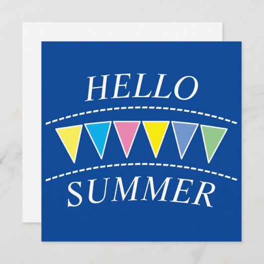 Colorful Bunting Hallo Sumer Briefkaart (Voorkant / Achterkant)