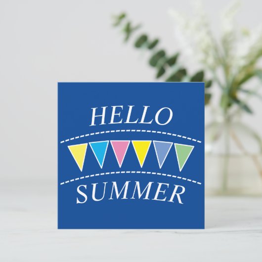 Colorful Bunting Hallo Sumer Briefkaart (Staand voorkant)