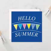 Colorful Bunting Hallo Sumer Briefkaart (Voorkant / Achterkant in situ)