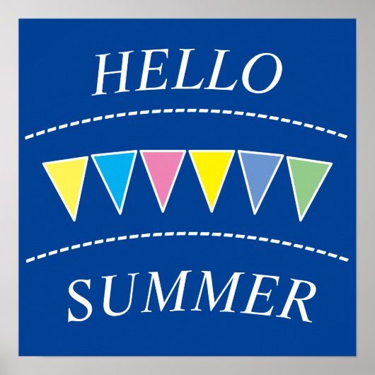 Colorful Bunting Hallo Summer Poster (Voorkant)