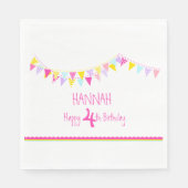 Colorful bunting kinder 4e verjaardag napkins servetten (Voorkant)