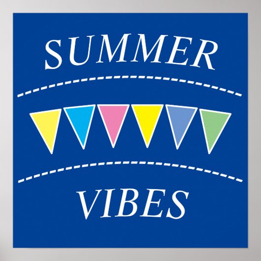 Colorful Bunting Summer Vibes Poster (Voorkant)