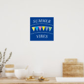 Colorful Bunting Summer Vibes Poster (Keuken)