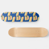 Colorful Burger Hotdog Pattern Name Skateboard (Horizontaal)