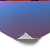 Colorful Burgundy en Light Blue Fractal Poster (Hoek)