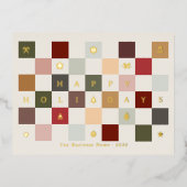 Colorful Business Happy Holidays Checkerboard  Folie Feestdagen Briefkaart (Voorkant)