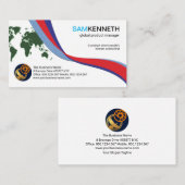 Colorful Business Wave Global International Visitekaartje (Voorkant / Achterkant)