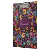 Colorful Busy Floral Pattern Purple Personalised Klembord (Links)