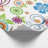 Colorful Butterflies and Flowers Patroon Cadeaupapier (Hoek)
