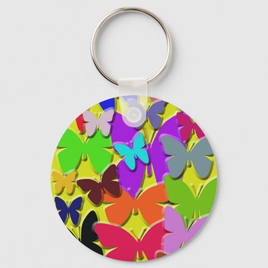 Colorful Butterflies Basic Sleutelhanger (Voorkant)