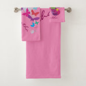 Colorful Butterflies Bath Towel Set Bad Handdoek (Insitu)