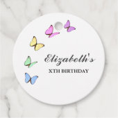 Colorful Butterflies Birthday Bedankjes Labels (Voorkant)