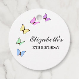 Colorful Butterflies Birthday Bedankjes Labels