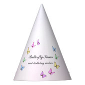 Colorful Butterflies Birthday Feesthoedjes (Voorkant)