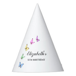 Colorful Butterflies Birthday Feesthoedjes