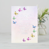 Colorful Butterflies Birthday Folie Uitnodiging (Staand Voorkant)
