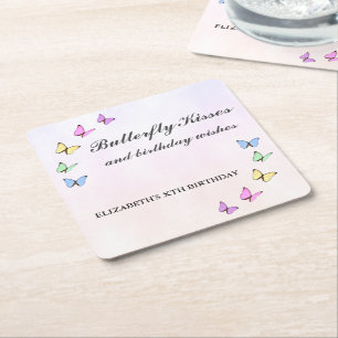 Colorful Butterflies Birthday Kartonnen Onderzetters