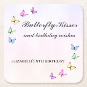 Colorful Butterflies Birthday Kartonnen Onderzetters (Voorkant)