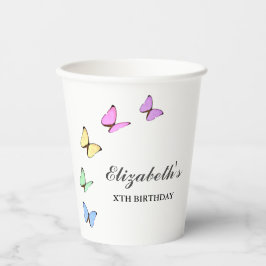 Colorful Butterflies Birthday Papieren Bekers